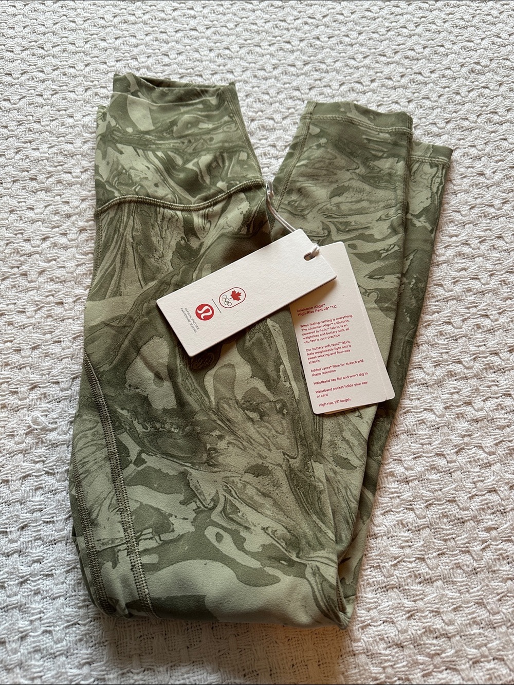 lululemon athletica Women’s Olive Marble-Print Leggings